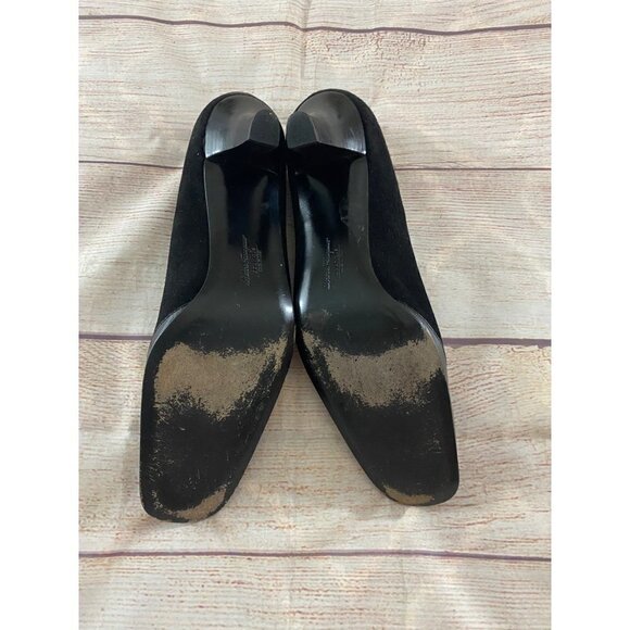 Vintage Salvatore Ferragamo Women's Boutique Black Suede Heels - 10 4A - Picture 8 of 12
